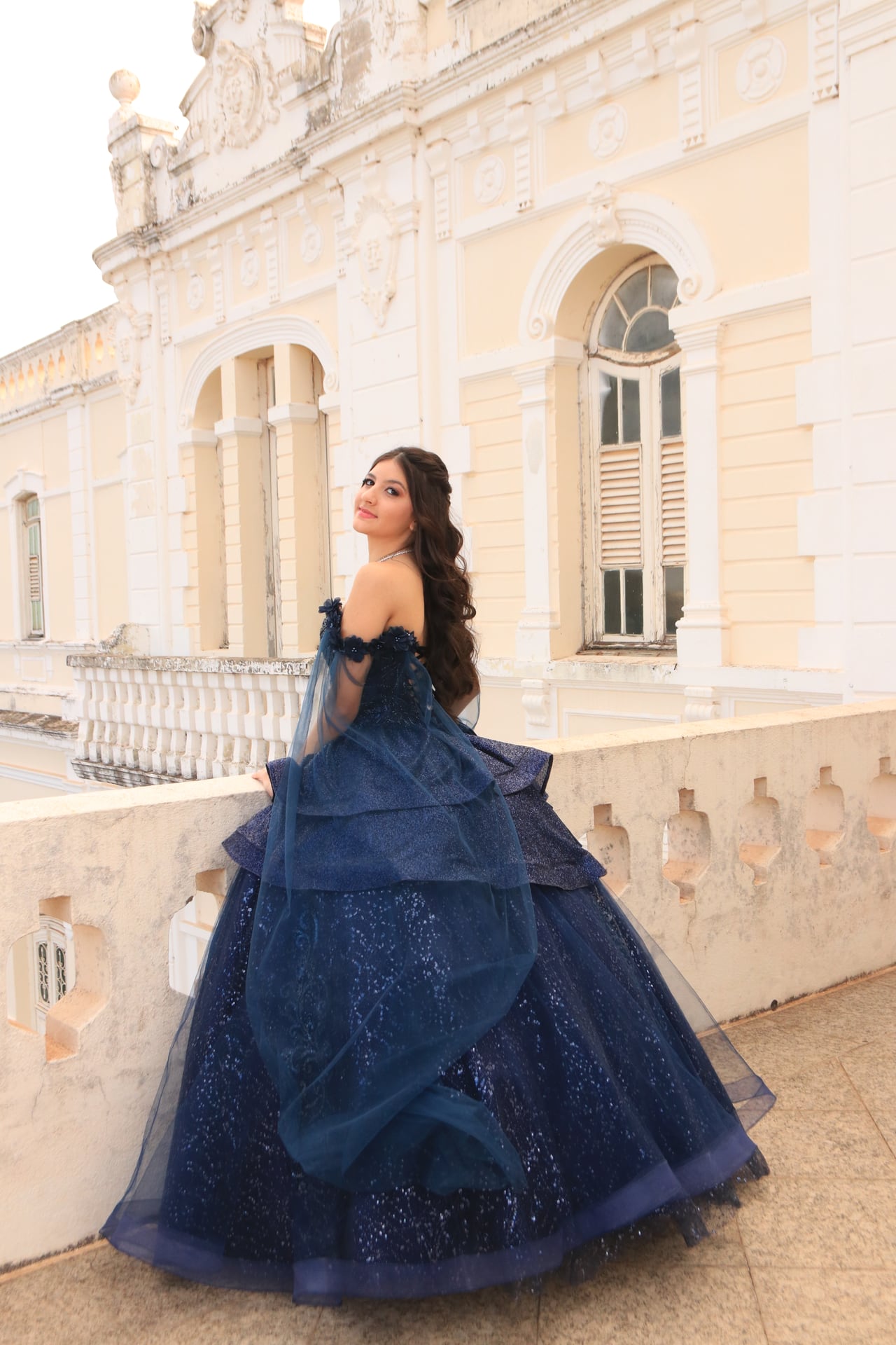 Vestido Azul Marinho Princesa - Ângulo